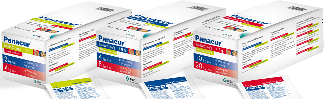 MSD Animal Health Image showing Panacur® Granules packaging