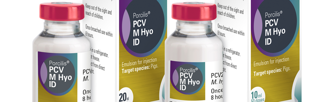 Porcilis PCV M Hyo ID next to its cardboard box.