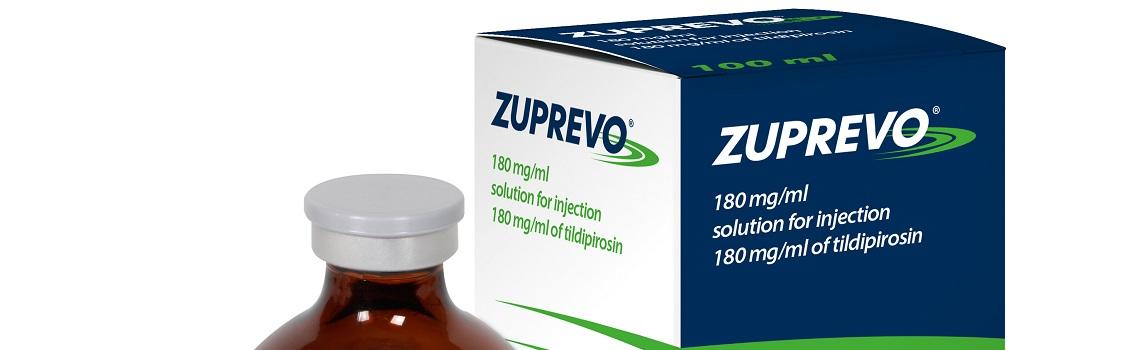 Image of Zuprevo cardboard carton, zoomed to show product name