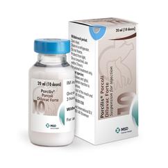 image of Porcilis Porcoli Diluvac Forte bottle next to it's cardboard carton