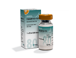 Nobilis Paramyxo P201 bottle next to cardboard carton