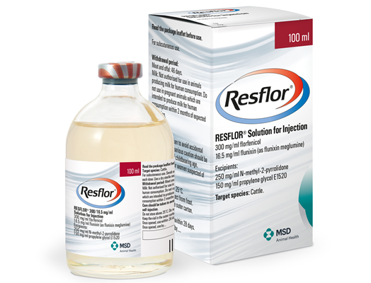 Image of Resflor bottle next to its cardboard carton